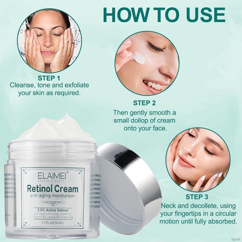 Kem Dưỡng Da Mặt 50ml Chứa Vitamin Retinol Làm Trắng Dưỡng Ẩm Chống Lão Hóa