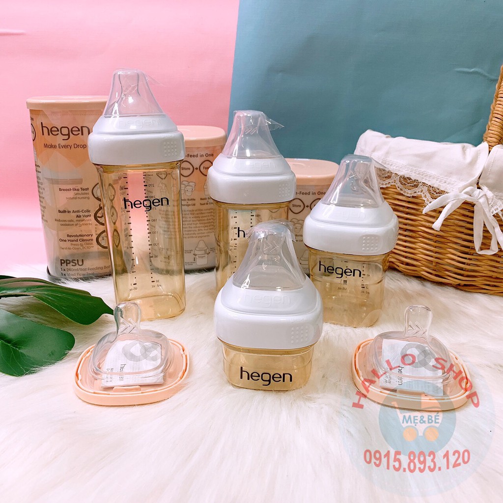 Bình sữa, núm ti HEGEN 60ml/150ml/250ml/330ml