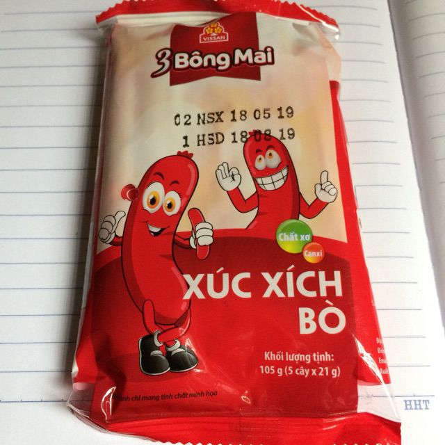 2 Gói Xúc Xích 3 Bông Mai Vị Heo Hoặc Bò Date Mới