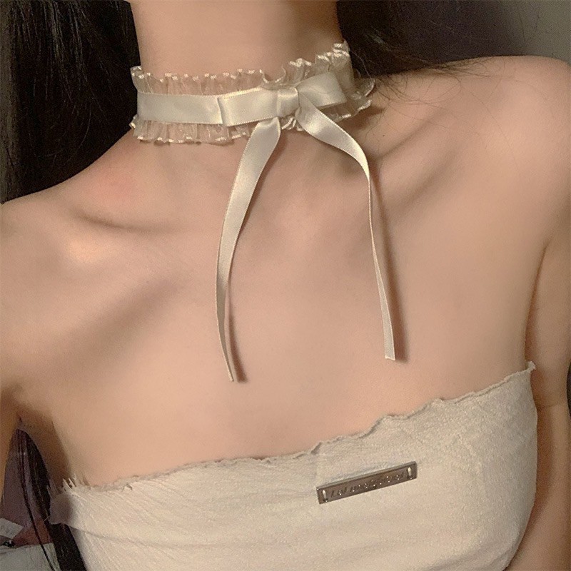 ( có đen) Choker ren phối nơ đuôi dài 🔥🔥 mã FT-9G