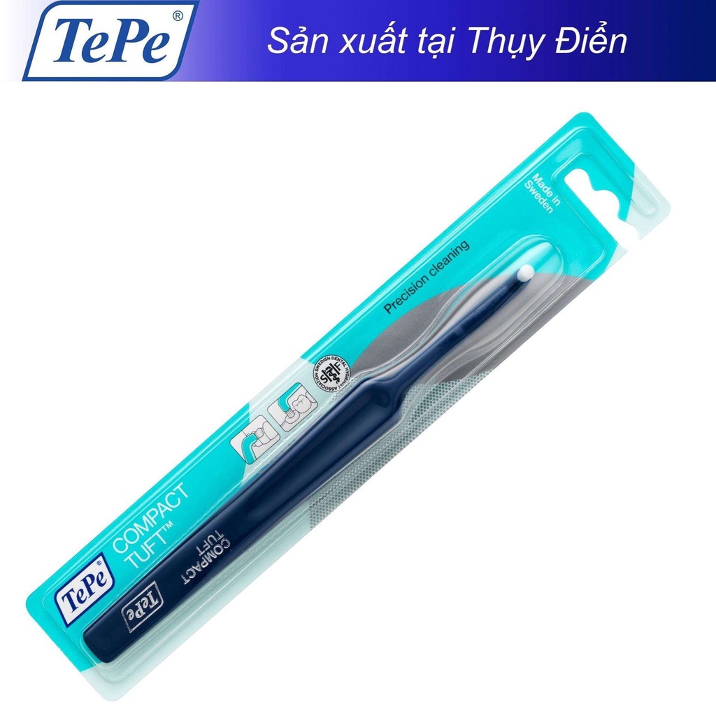 Bàn chải đánh răng đầu vòm nhỏ cho răng chỉnh nha/ Implant Tepe Compact Tuft/ Thụy Điển