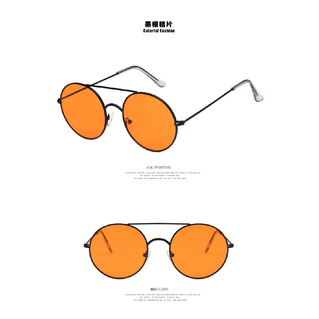 Samjune Fashion New  Round Sunglasses Women Vintage Metal Frame