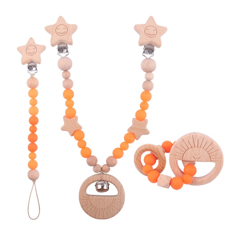 Set 3 Vòng Tay Chuỗi Hạt Silicon Đeo Xe Đẩy Em Bé Mới