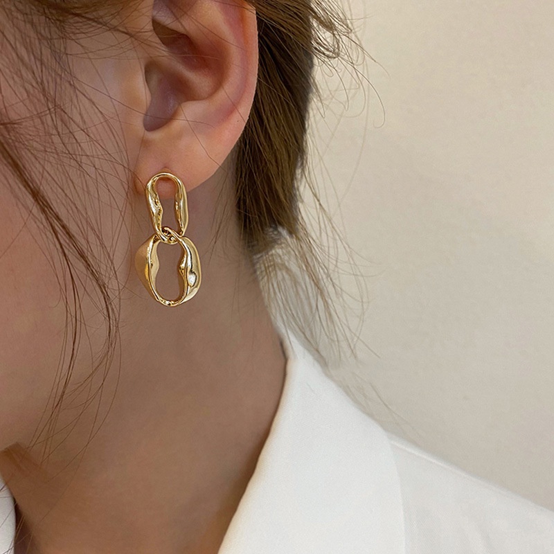 Bông Tai Hình oval Phong Cách Hàn Quốc vintage Dành Cho Nữ