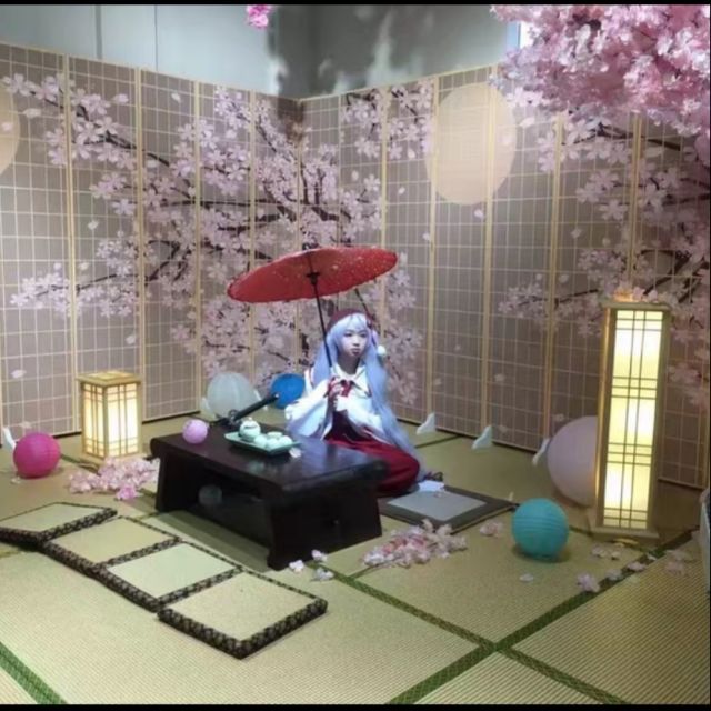 Vách ngăn phòng khách, phòng bếp hoa Sakura. Kèm ảnh thật