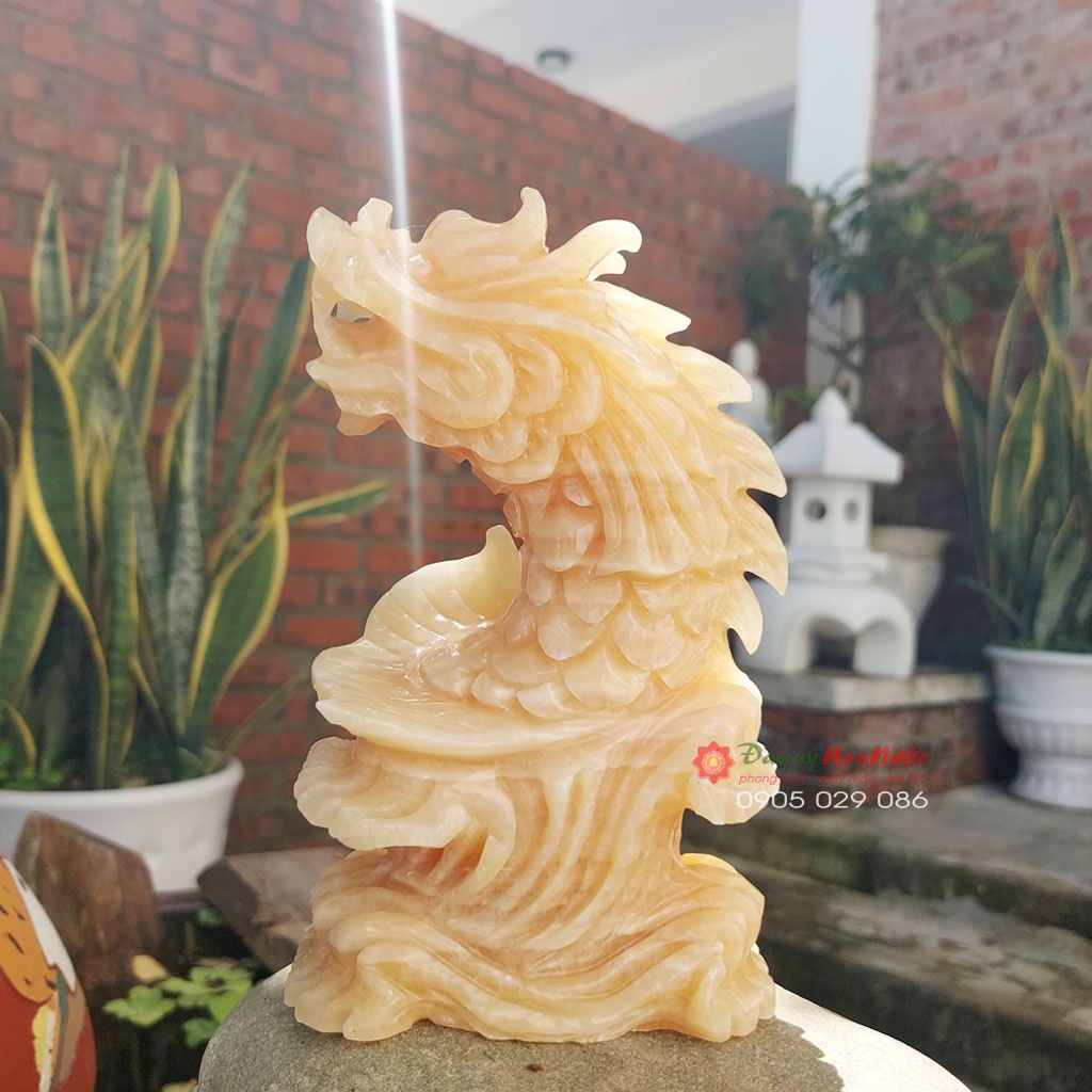 Tượng cá chép hóa rồng đá ngọc hoàng long