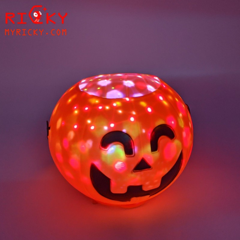 Giỏ đầu lâu đựng kẹo Halloween có đèn - Giỏ đầu lâu trang trí Halloween