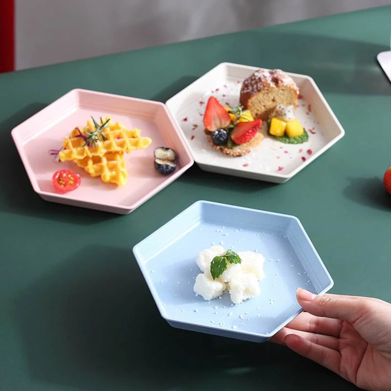 Khay dùng để đựng món tráng miệng hình lục giác 15cm