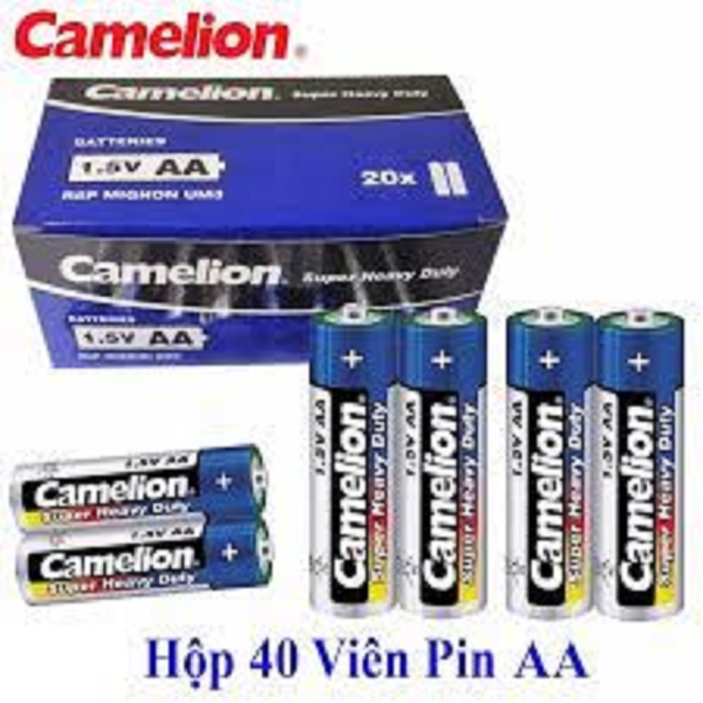 Hộp 40 viên Pin Tiểu AA (2A), AAA (3A) Camelion Super Heavy Duty Battery 1.5V DATE T10.2023