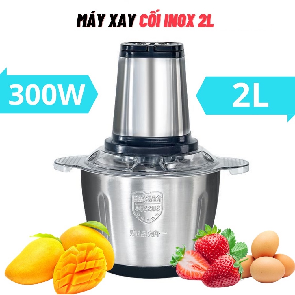 Máy Xay Thịt Xay Thực Phẩm Đa Năng Cối Inox Dao 4 Lưỡi Cực Khoẻ