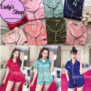 Bộ đồ Pijama lụa💖Bộ lụa thiết kế Quần Sooc chất liệu mát lịm