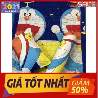Set chăn hè kèm gối cho bé yêu hình doremon vàng