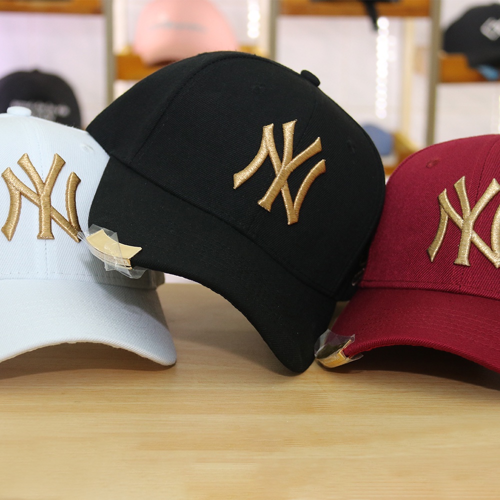 Mũ lưỡi trai NY vành kim loại nhiều màu