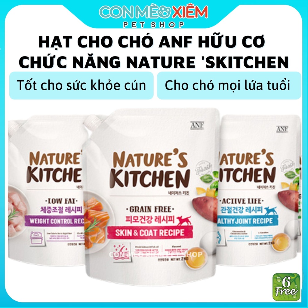 Hạt cho chó ANF nature s kitchen gói 2kg, thức ăn khô chức năng cho cún Con Mèo Xiêm