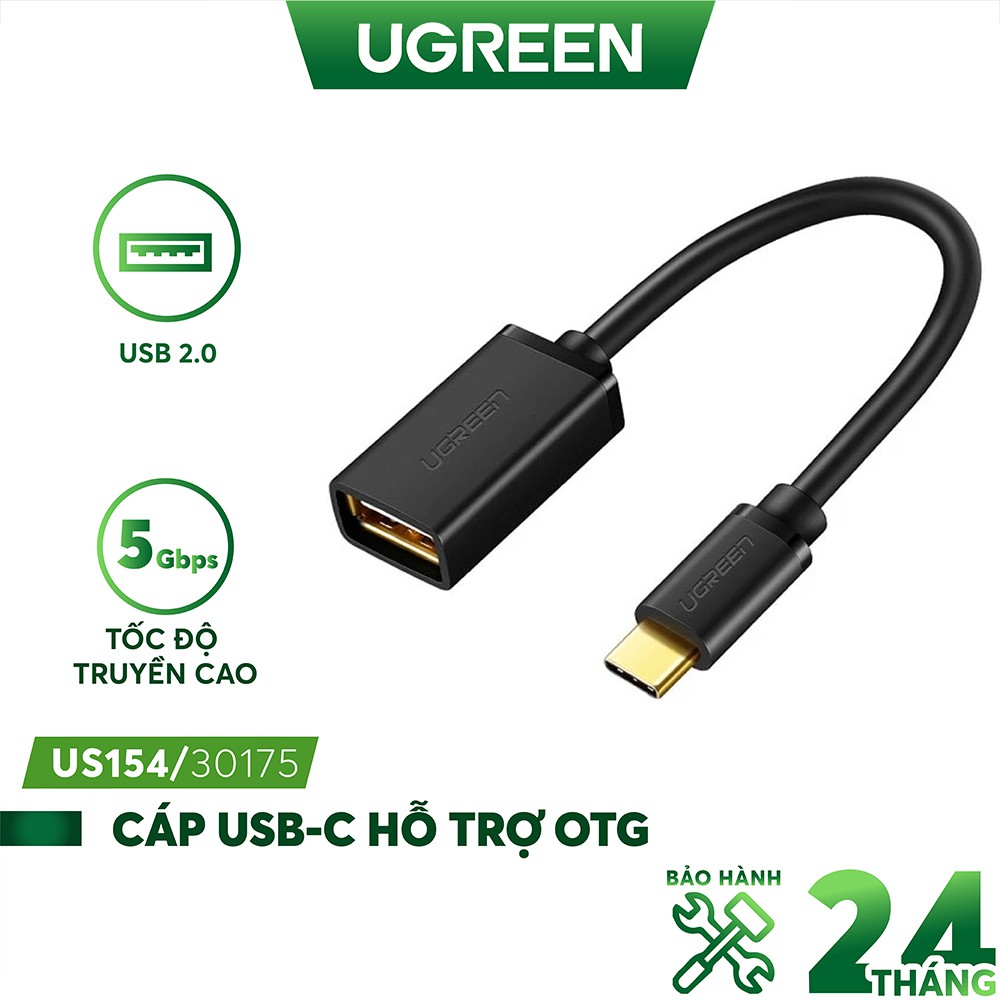 Cáp USB type C hỗ trợ chức năng OTG dài 15cm UGREEN US154