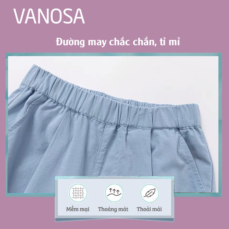 Quần baggy dài bé trai VANOSA chất đũi xước mềm mại nhiều màu cho bé