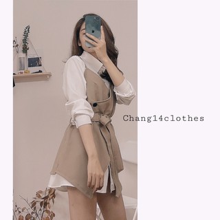 Set áo vest vạt chéo