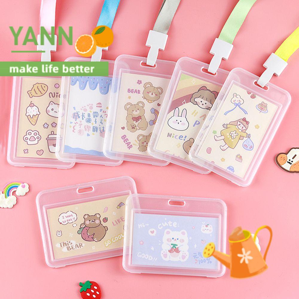 Vỏ nhựa có dây buộc dễ thương đựng thẻ ID/ thẻ tên không thấm nước thích hợp cho trường học/ văn phòng