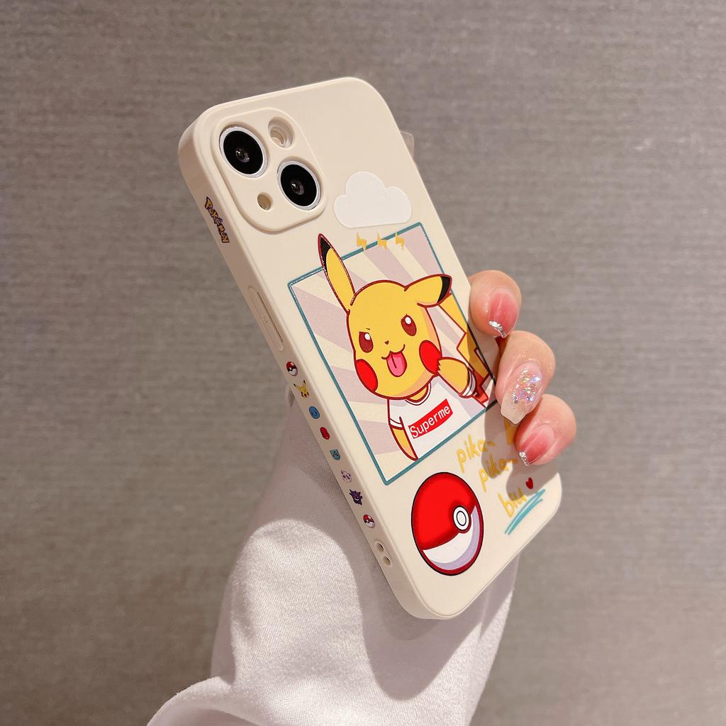 Ốp Điện Thoại In Hình Pikachu/Rùa Cho iPhone 13promax 12 11 7Plus X XR XSMax 8 7