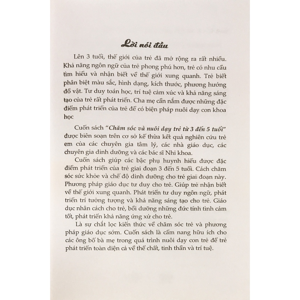 Sách - Chăm sóc &amp; nuôi dạy trẻ từ 3-5 tuổi (ND34)