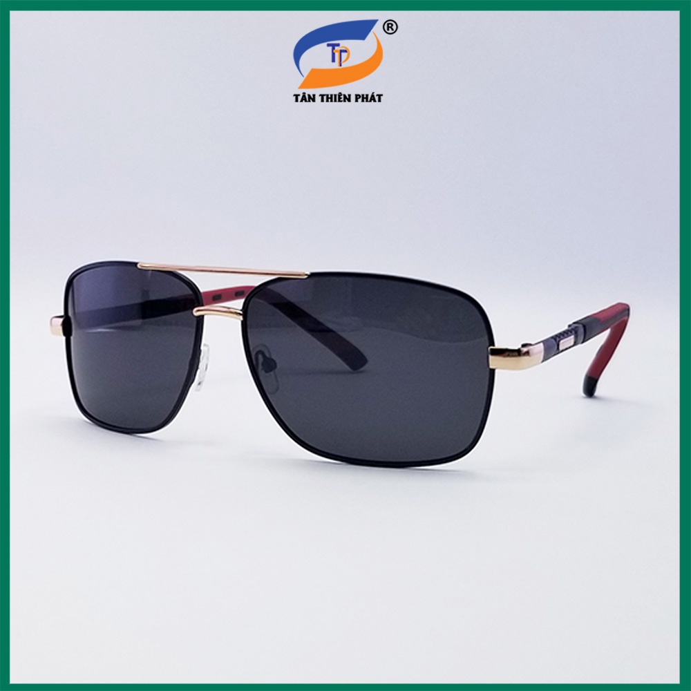 Kính mát nam mắt chữ nhật màu đen, đổi màu TTP905. Tròng Polarized phân cực chống tia UV, gọng nhựa mềm ôm mặt