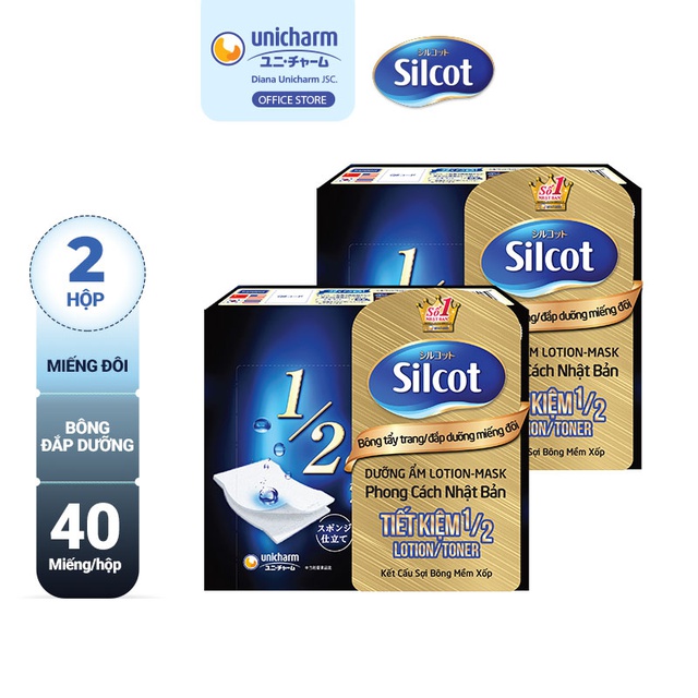 [QUÀ TẶNG] Bộ 2 hộp Bông tẩy trangSilcot miếng đôi đắp dưỡng 40 miếng/hộp