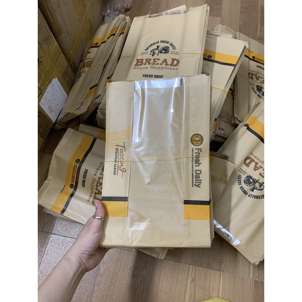 Set 100 túi bánh mì hoa cúc ngang