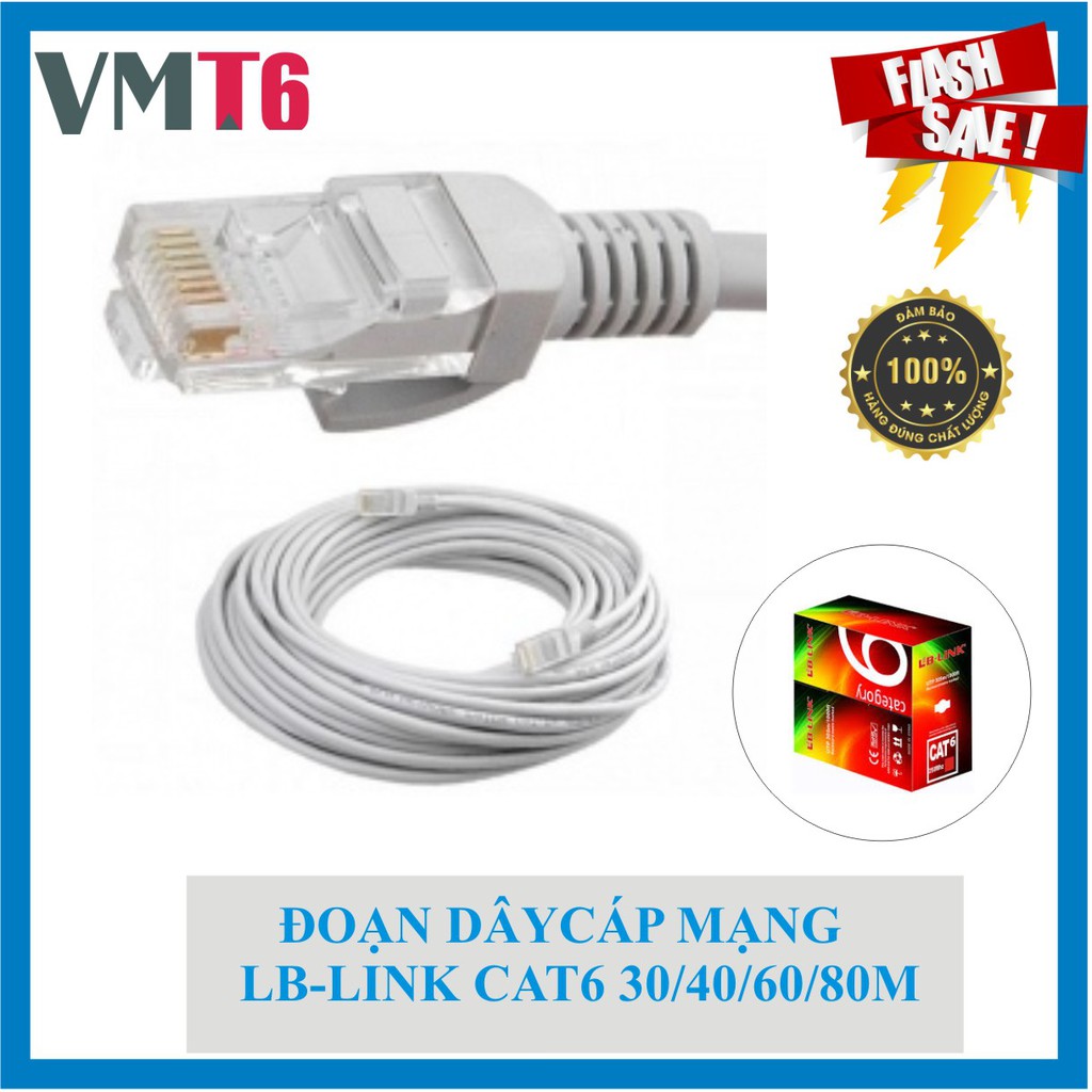 Dây cáp mạng bấm 2 đầu LB-LINK Cat6 10/20/30/50M Xanh Và Trắng - Chính hãng !