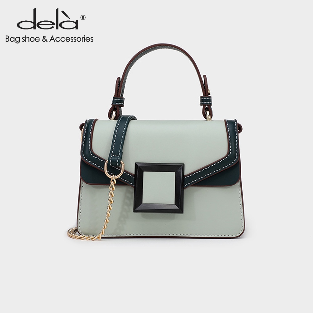 Dela Túi Đeo Vai Hình Vuông Cỡ Nhỏ Phối Màu Tương Phản Thời Trang 2022