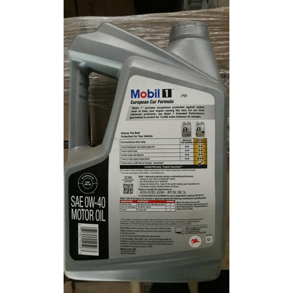 Thùng 3 chai Dầu nhớt Mobil 1 0W-40 4730ml - Dầu nhớt Mobil nhập khẩu Mỹ