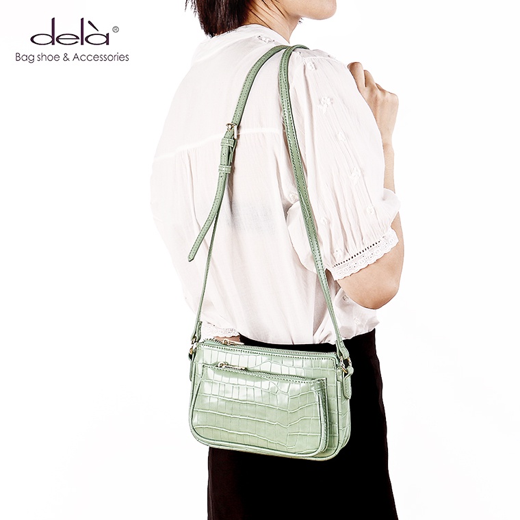 Dela Túi xách nữ Dela Túi đeo chéo vai hình vuông kiểu dáng đơn giản sành điệu cho nữ công sở đi làm