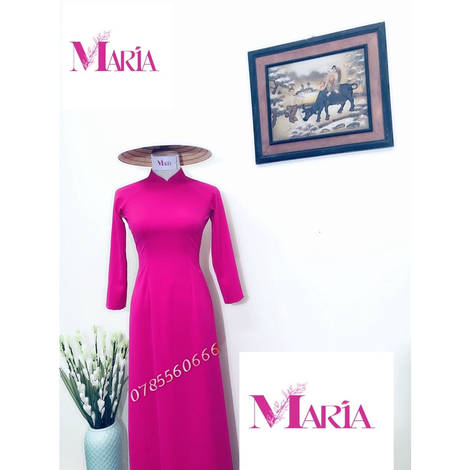 [𝐌𝐀𝐑𝐈𝐀] Áo dài màu hồng cánh sen chất vải LỤA MĨ CAO CẤP-CO GIÃN