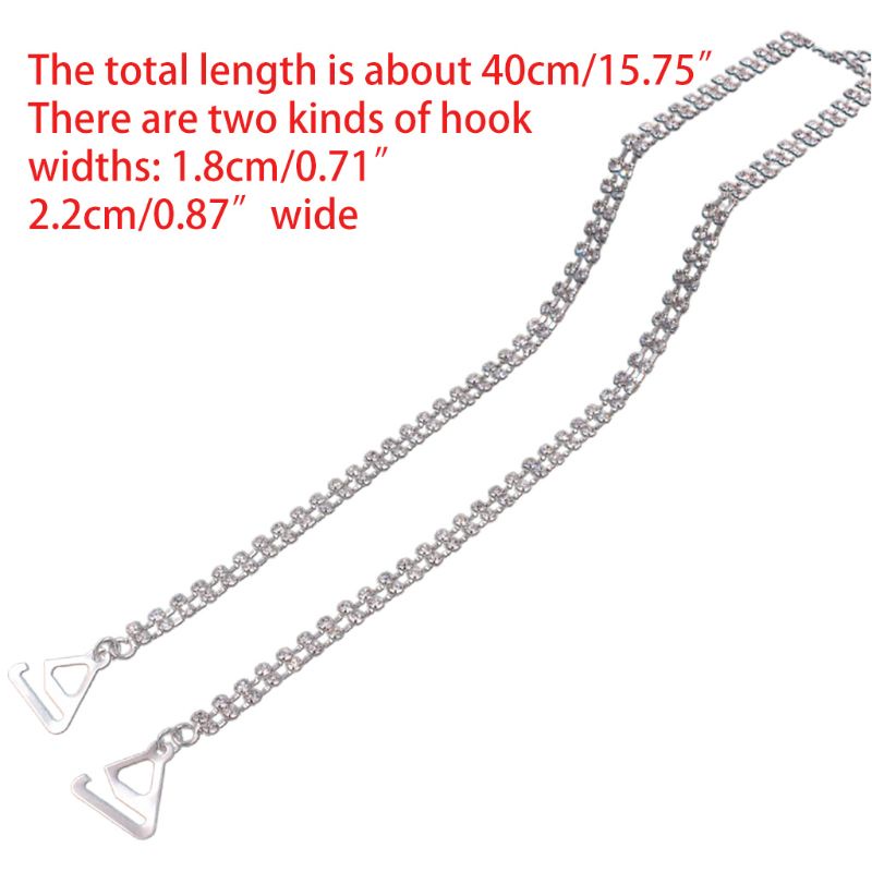 Dây áo ngực kim loại đính đá pha lê và ngọc trai vô hình cho nữ mặc đầm cưới dự tiệc