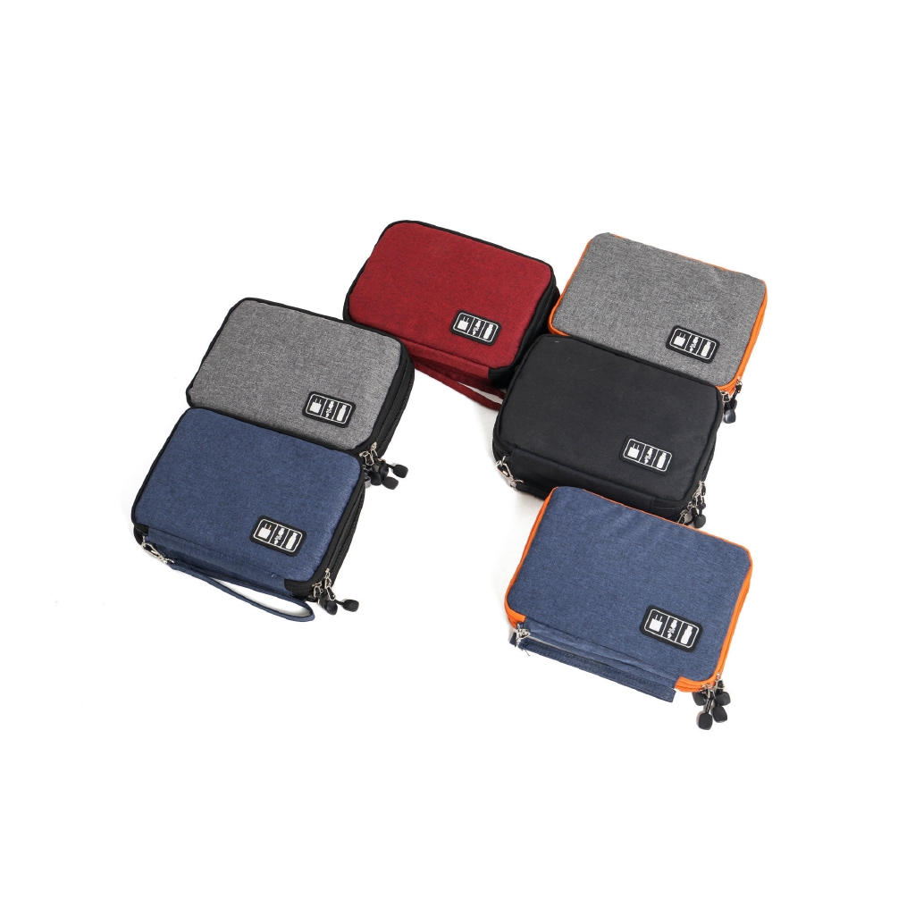 Túi 2 lớp đựng dây cáp/ tai nghe phù hợp mang đi du lịch