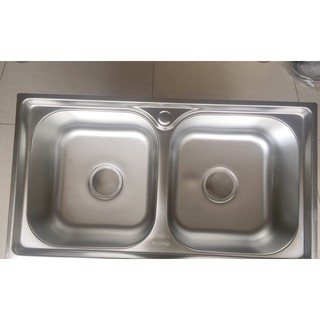 CHẬU RỬA CHÉN INOX(có bộ xả inox đi kèm) 78-43-23