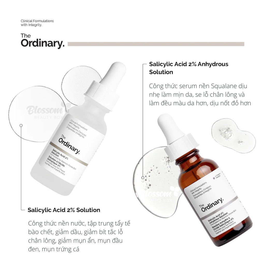 Serum da dầu mụn The Ordinary Salicylic Acid 2% Anhydrous Pore / Blemish Solution