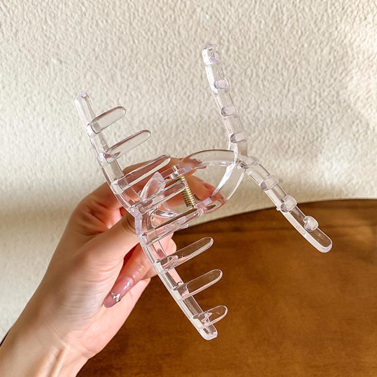 Kẹp Tóc Càng Cua Cỡ Lớn Hình Vuông Trong Suốt Đơn Giản Thời Trang Phong Cách Hàn Quốc Cho Nữ