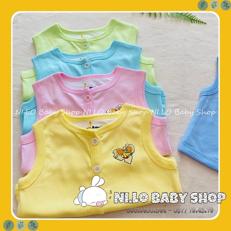 (Hàng chuẩn loại 1) Áo khoác ghile AMAMIO thu đông đủ màu, vải cotton 2 lớp siêu thấm hút phù hợp cho trẻ sơ sinh