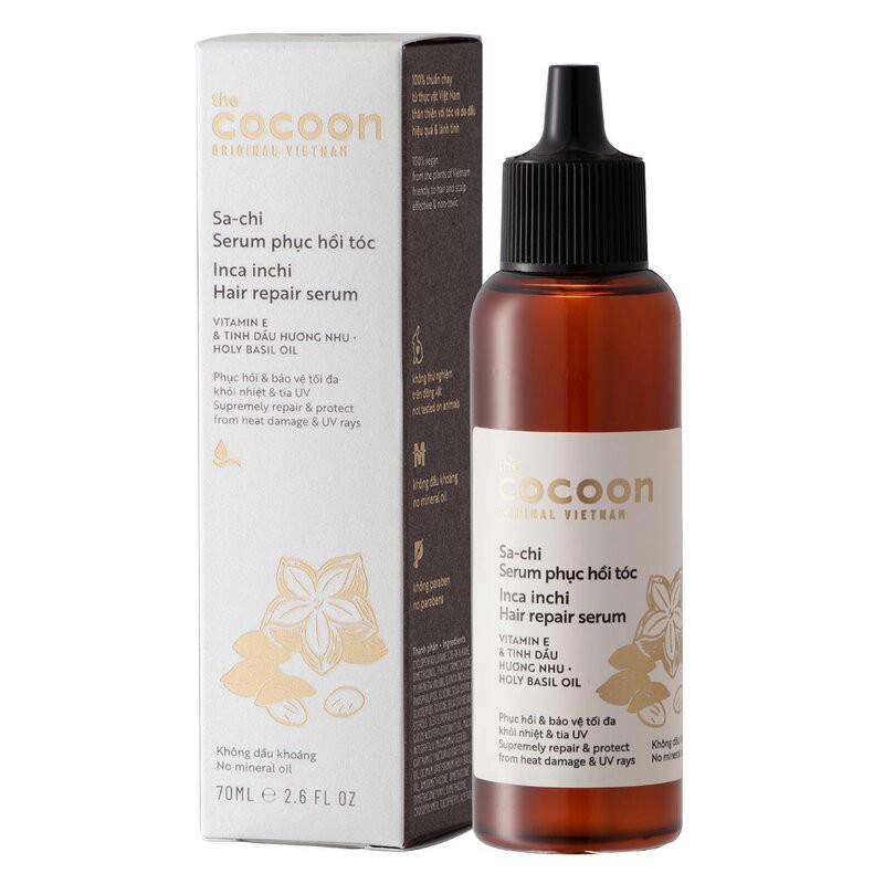 Serum/ Xịt Dưỡng Tóc Sa chi Phục Hồi Tóc Cocoon Inca Inchi Hair Repair 70ml (serum)/ 140ml (xịt) - Khongcoson