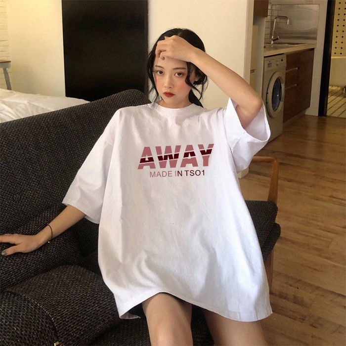 Áo Thun 100% Cotton Tay Ngắn Dáng Rộng Trẻ Trung Năng Động