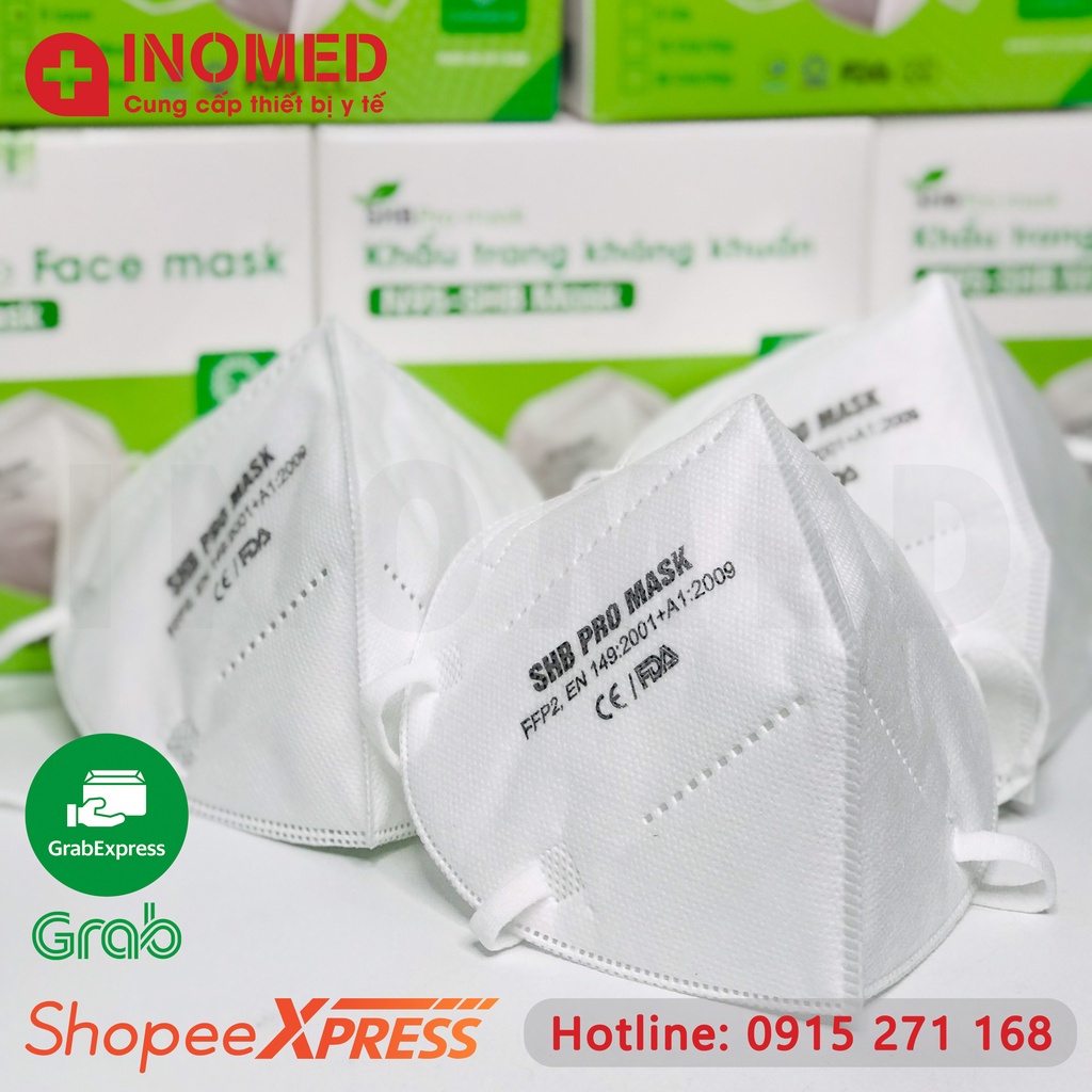 Combo 10 Hộp Khẩu Trang Y Tế 5 Lớp SHB Pro Mask N95 Kháng Khuẩn Chống Bụi Hộp 20 Chiếc