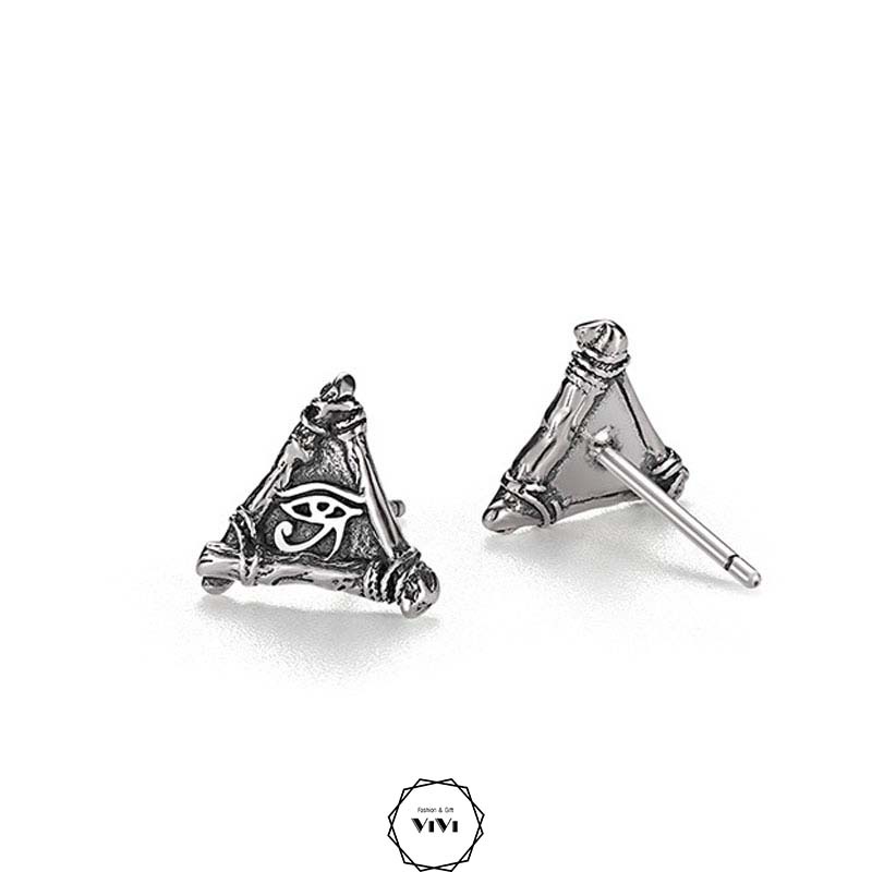 Bông tai bạc nam đôi mắt thần God’s eyes– khuyên tai bạc ViVi_Gift