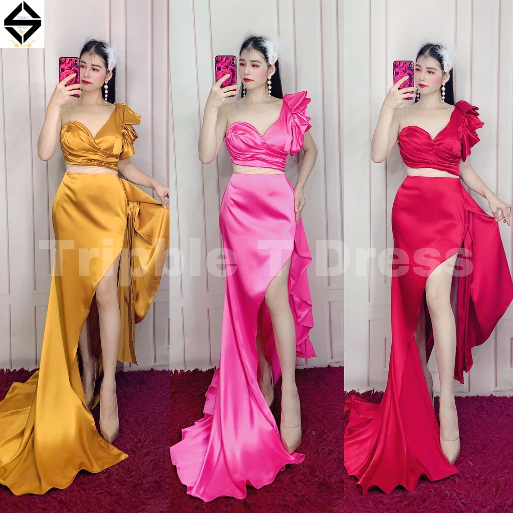 Đầm maxi dạ hội dự tiệc lưới nude eo TRIPBLE T DRESS - size S/M/L - MS396Y