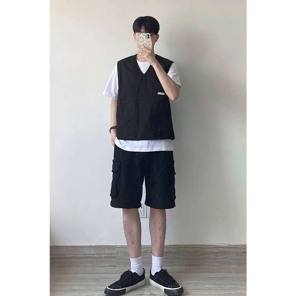 Áo Ba Lỗ Dáng Rộng Cỡ Lớn Thoải Mái Phong Cách Hip Hop Đường Phố Hàn Quốc Thời Trang Mùa Hè Cho Nam Và Nữ M-2XL