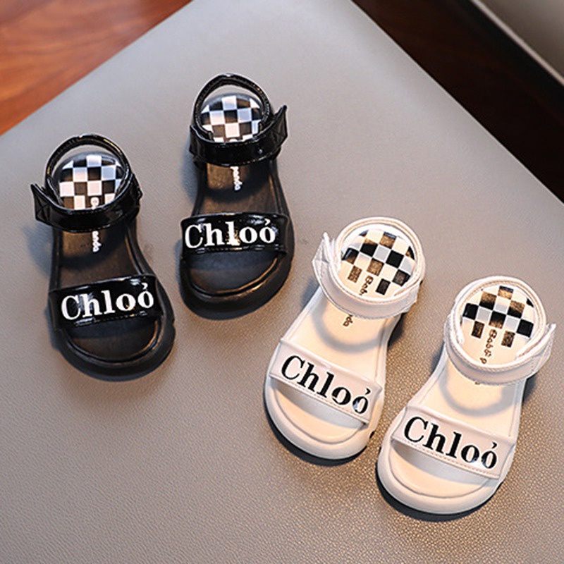Giày Sandal Đế Mềm In Chữ Phong Cách Hàn Quốc Dễ Thương Thời Trang Mùa Hè Cho Bé Gái