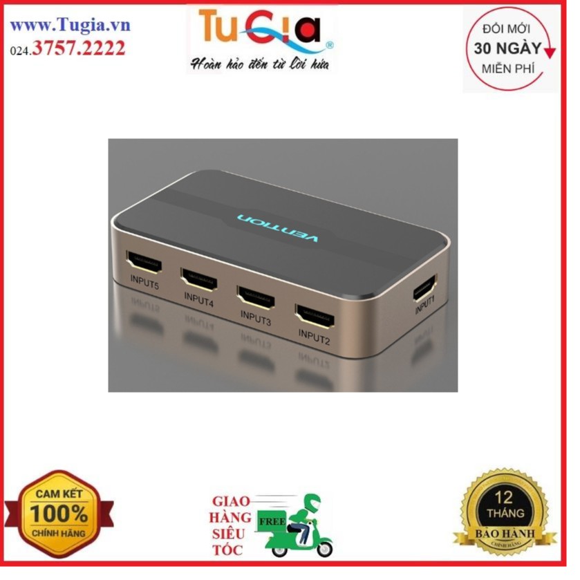 Bộ gộp HDMI 5 vào 1 ra Vention ACDG0 Hàng Chính Hãng