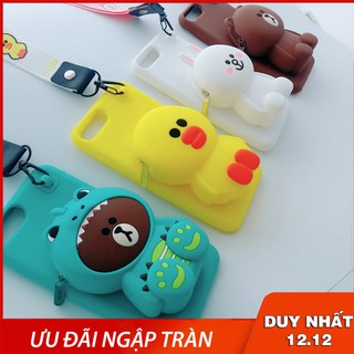 ỐP GẤU THỎ VỊT VÍ CHO ĐIỆN THOẠI OPPO SIÊU CUTE (Silicone - Tặng kèm dây đeo cùng loại) LH01