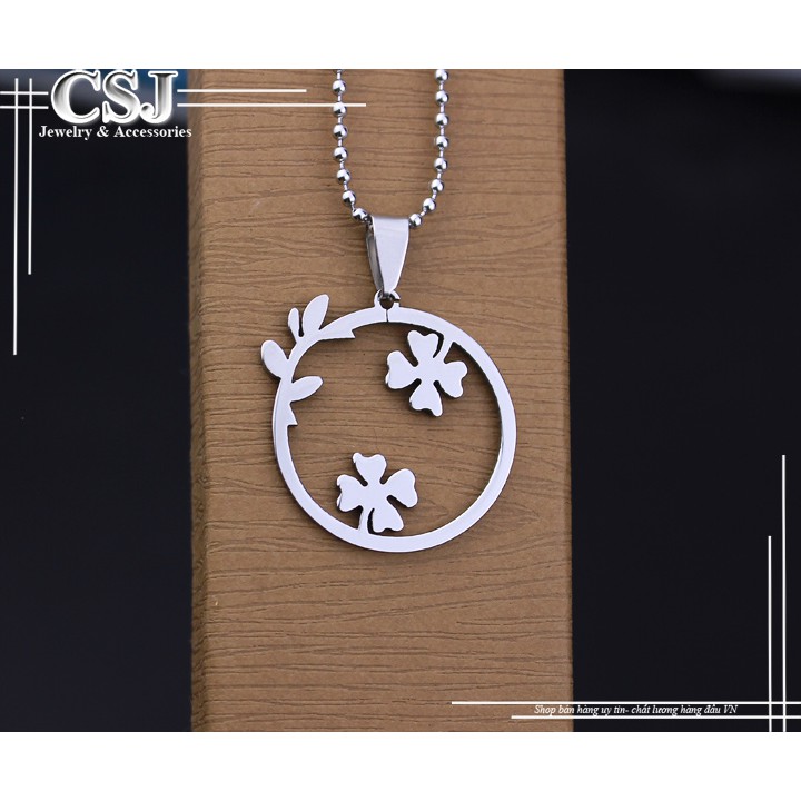 DÂY CHUYỀN HÌNH TRÒN CỎ 4 LÁ ĐẸP