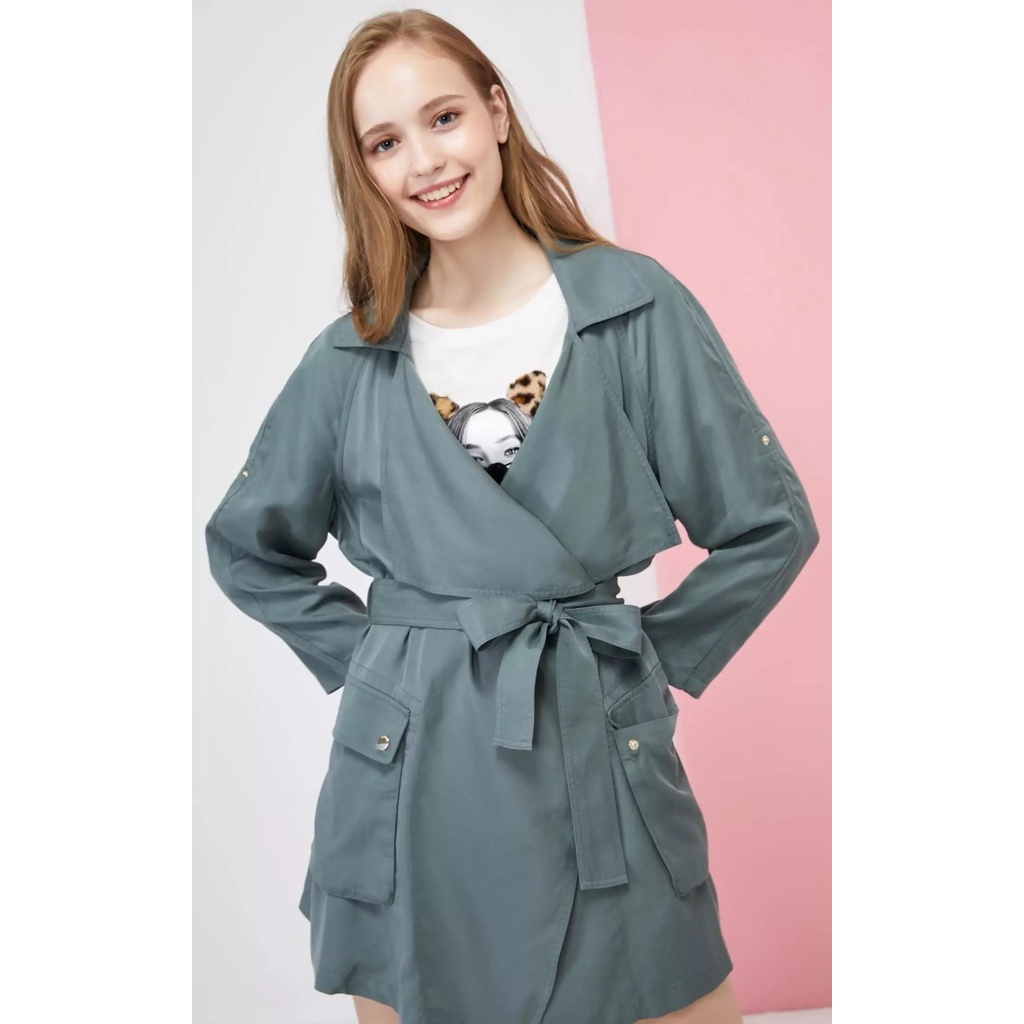 Vero Moda Áo Khoác Dáng Dài Tay 3/4 Buộc Trước Cho Nữ 319317506