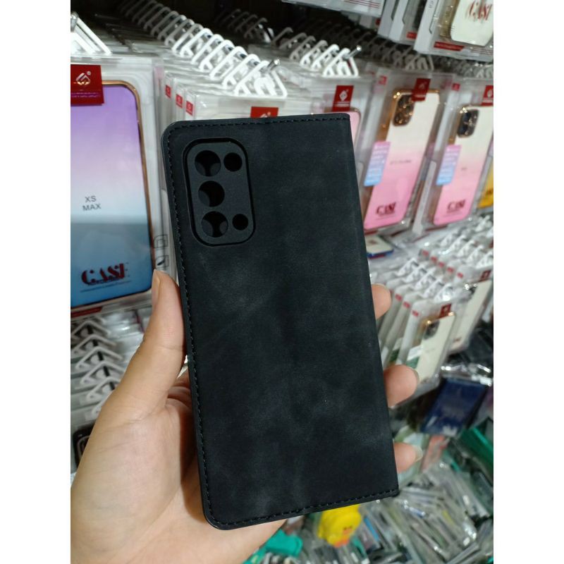 Bao da Oppo Reno 5 dạng ví chính hãng HDK có ngăn để thẻ cao cấp